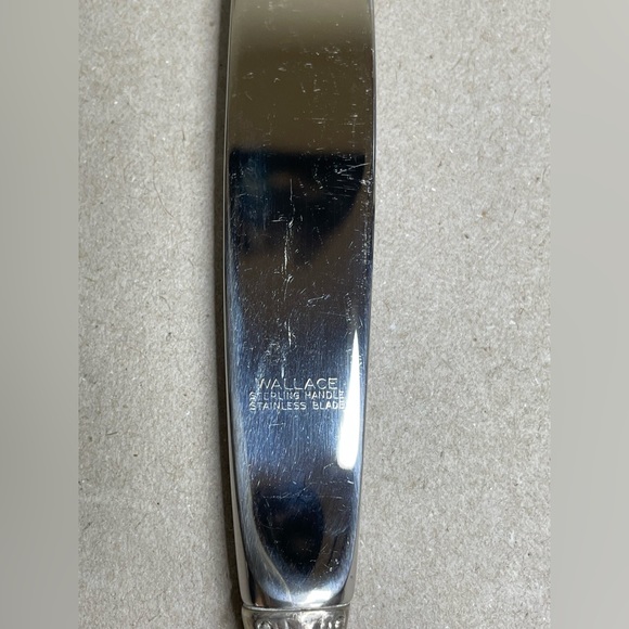 Rose Point 9” Sterling Handle 1934 Knife Wallace Silversmith Single Only - Picture 3 of 5